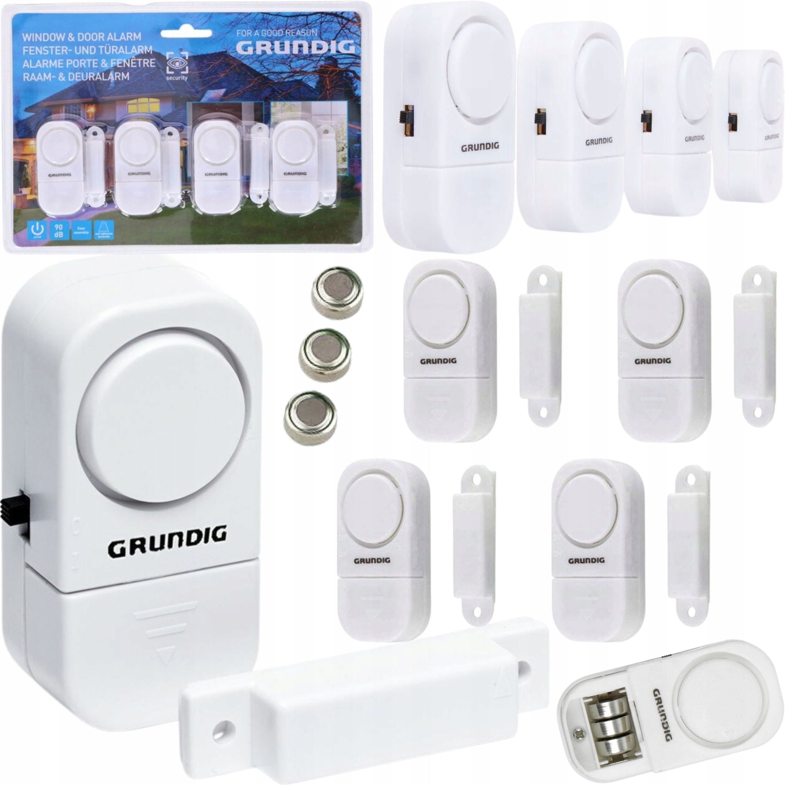 Dverný a okenný alarm Grundig, 4 kusy